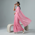 Plain Premium Georgette Saree in Pink Colour