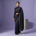 Georgette Silk Saree with Black Border
