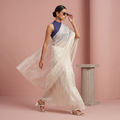 Tissue Oraganza Saree in White Colour